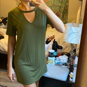 FREE When Bundled! Olive Green Cut Out Dress